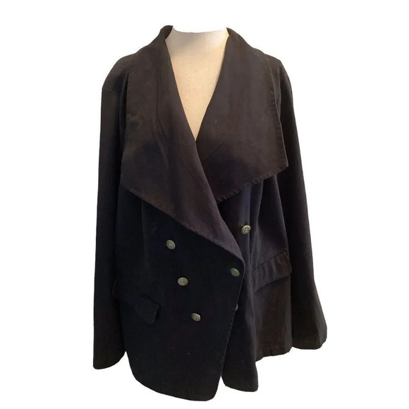 JustFab Size 2X Black Cotton Blend Knit Smooth Unlined Jacket WITH Pockets - Picture 1 of 10